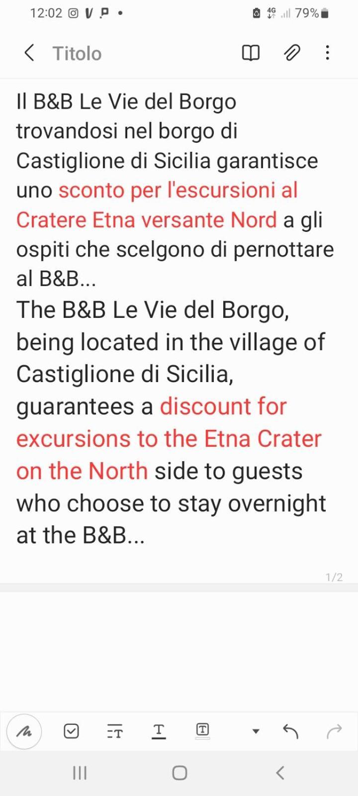 B&B Le Vie Del Borgo Castiglione De Sicilia Εξωτερικό φωτογραφία